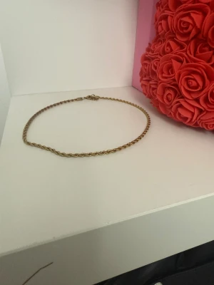 Guldigt tvinnat halsband - Snyggt halsband i guldfärgad metall med tvinnad kedja. 💗