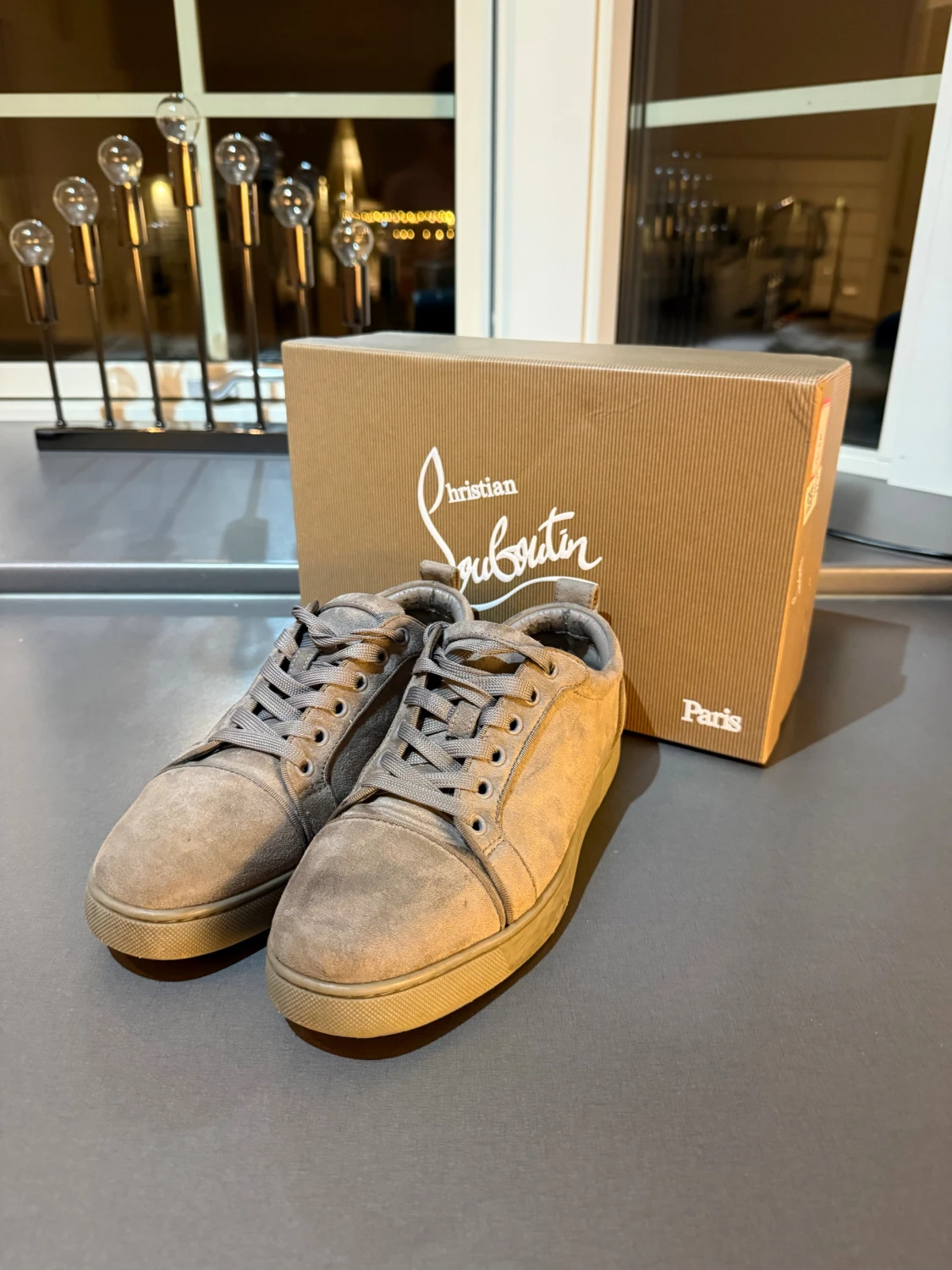 Grå mocka sneakers Christian Louboutin - 1