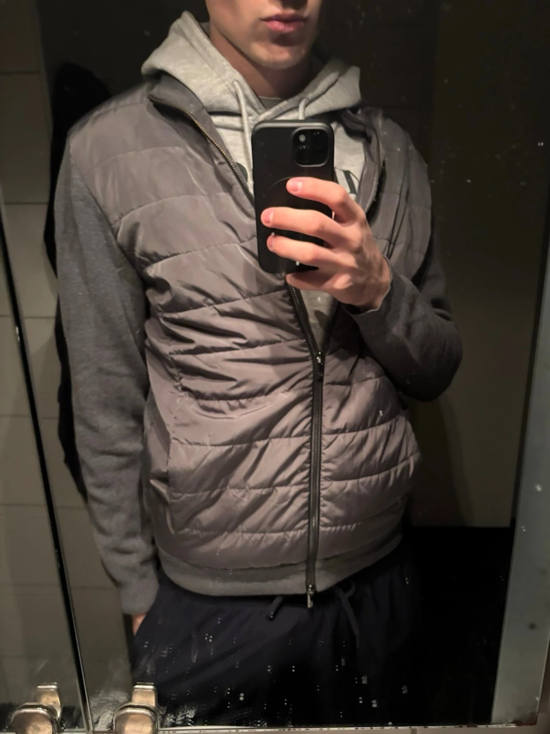 Grå quiltad jacka Massimo Dutti cardigan - 1