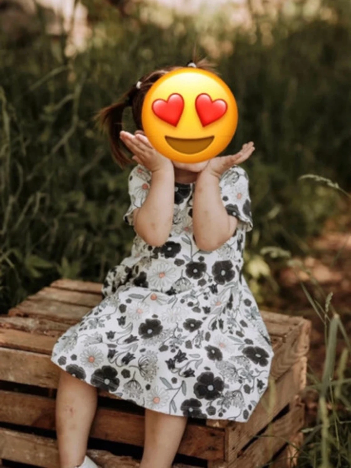 Vit blommig klänning  - 1