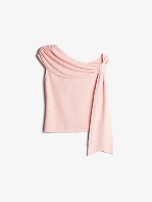 Ljusrosa oneshoulder topp med knyt - Använd endast en gång Orginalpris 399 kr 