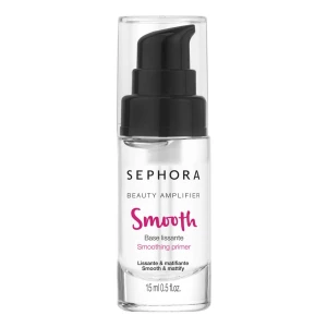 Sephora Beauty Amplifier Smooth Primer - Sephora Beauty Amplifier Smooth är en genomskinlig primer i en smidig pumpflaska på 15 ml. Den har en lätt gelkonsistens som jämnar ut huden och ger en matt finish. Perfekt som bas innan foundation för att få sminket att sitta bättre och se flawless ut.