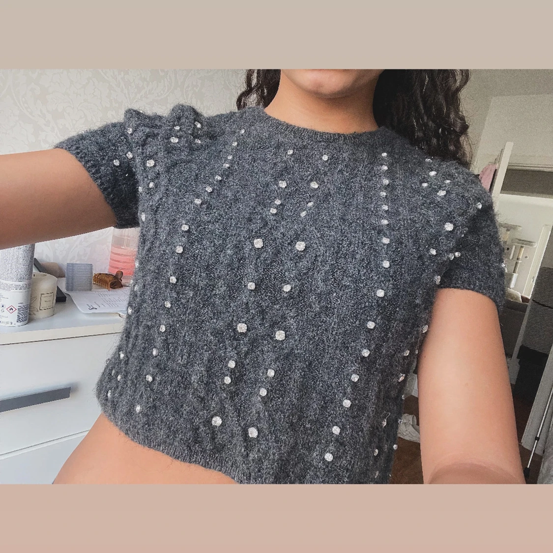 Grå stickad topp - 1