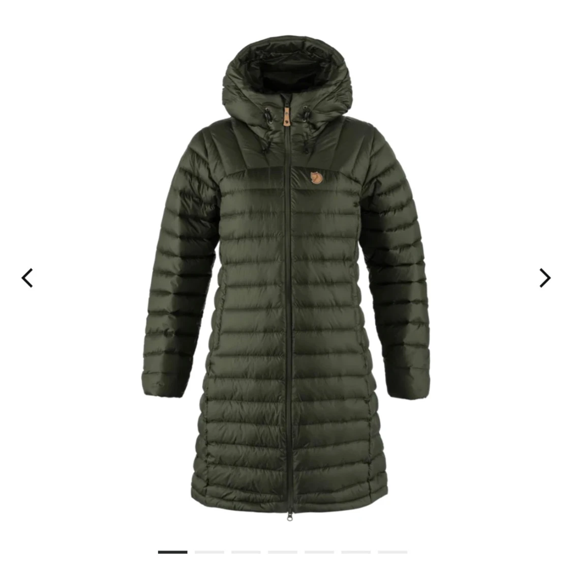 Grön lång dunjacka från Fjällräven