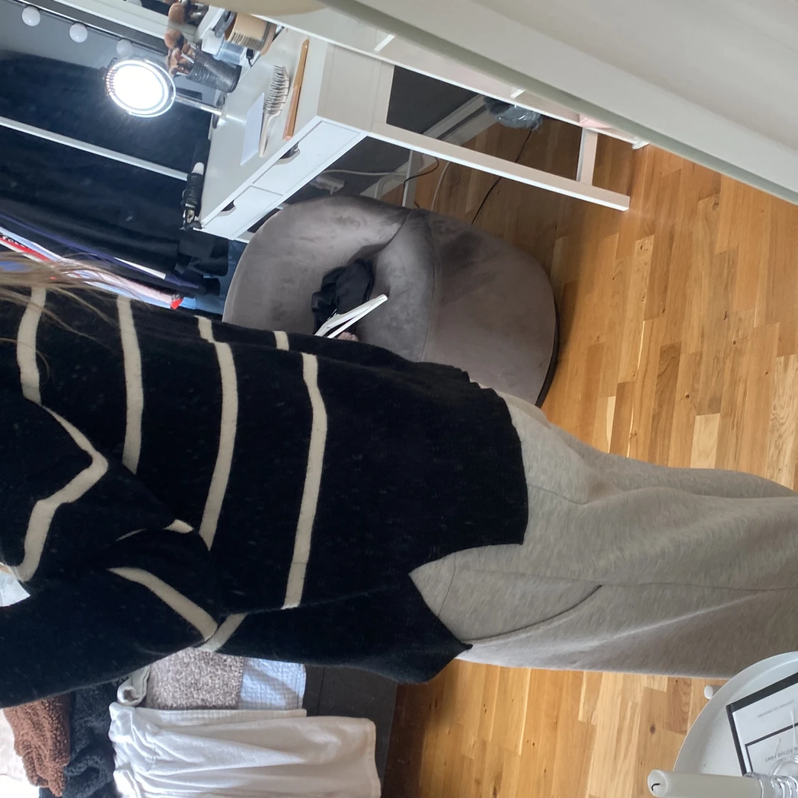 Svartvit randig stickad tröja Bik Bok - 3