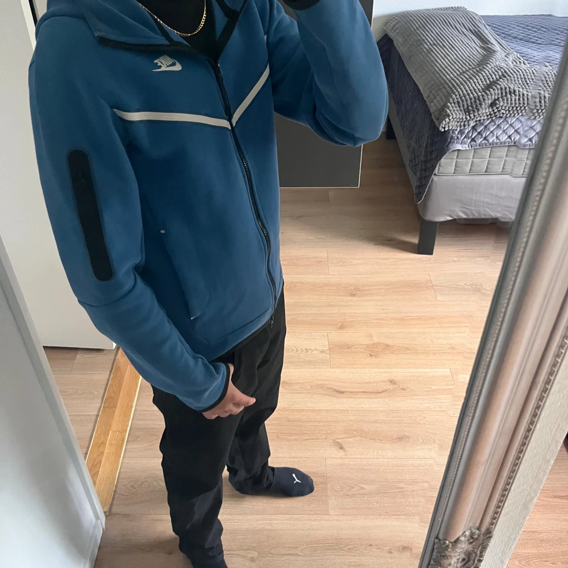 Blå Nike tech med dragkedja XS - 4