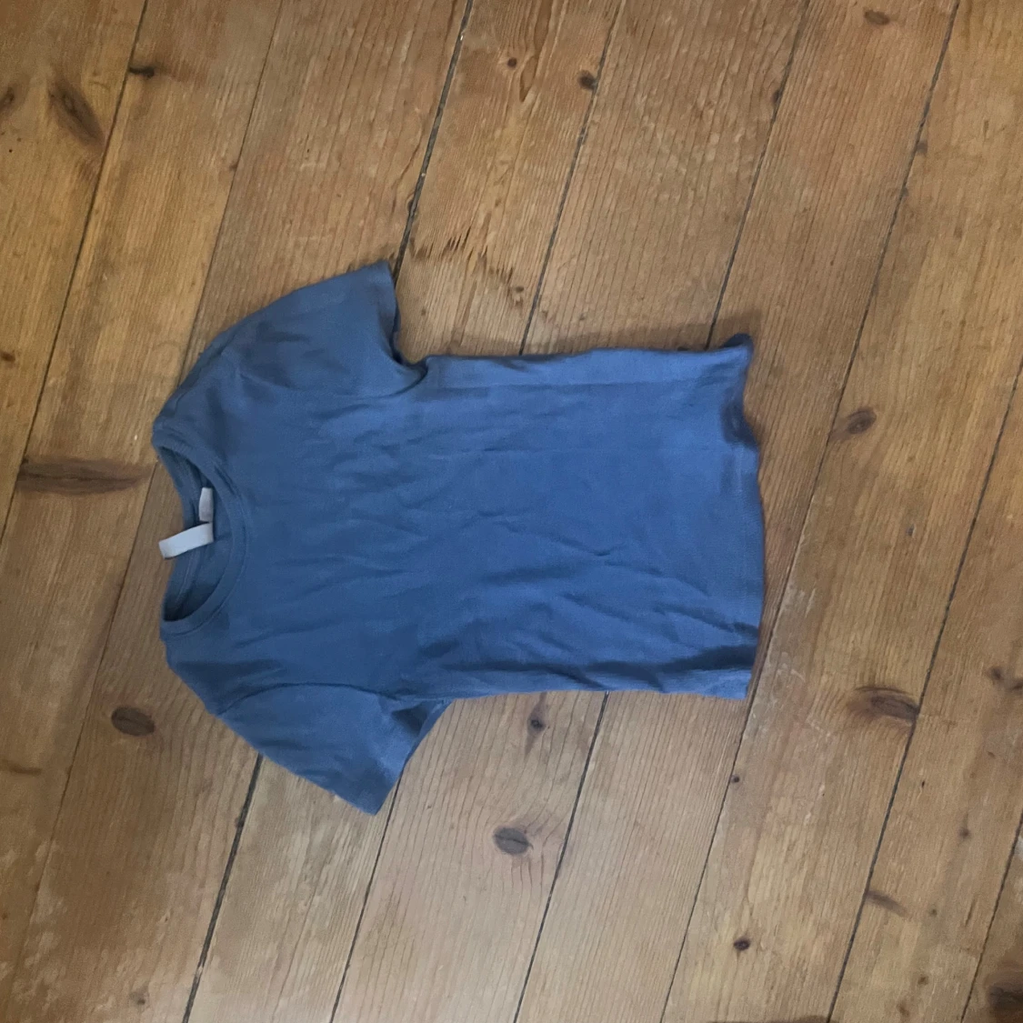 Blå basic t-shirt i bomull - 1
