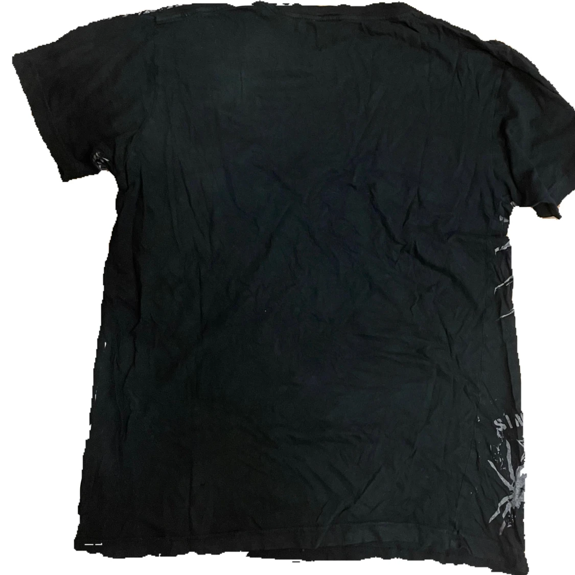 Svart T-shirt med coolt tryck - 1