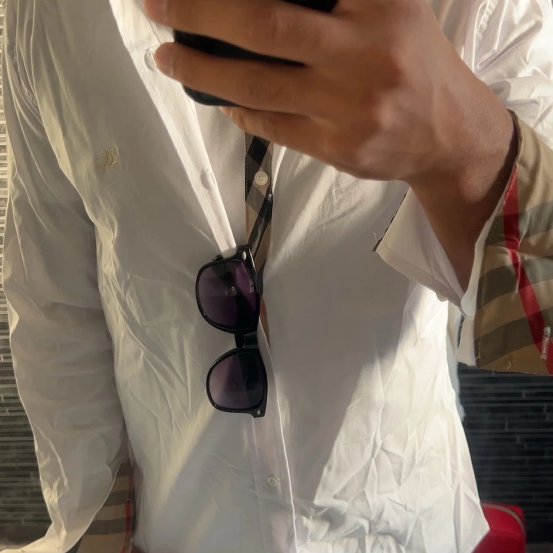 Burberry skjorta med rutig detalj - 1