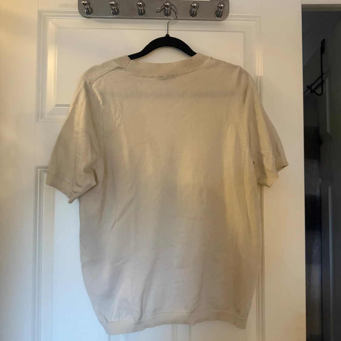 Beige stickad kortärmad tröja H&M - 1
