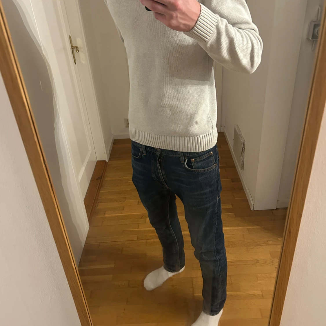 Ljusgrå stickad tröja från dobber  - 1