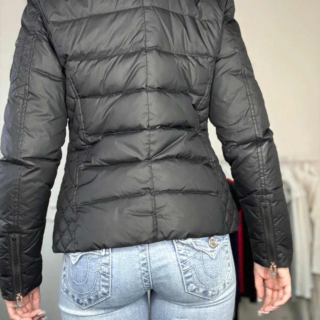 Svart pufferjacka Rockandblue med riktig päls  - 1