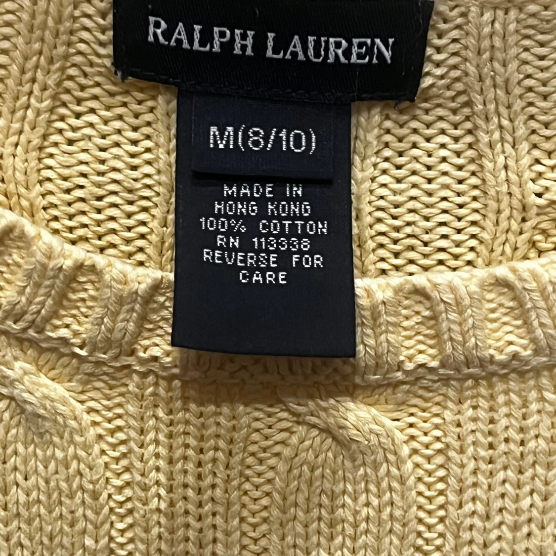 Kabelstickad beige tröja Ralph Lauren - 2