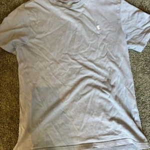 Polo t shirt -  Fin, bra ljusblå  polo T-shirt. Enda felet är ett litet hål precis under armhålan. Som man kan se på en av bilderna .Därför säljer lite billigare.🙃