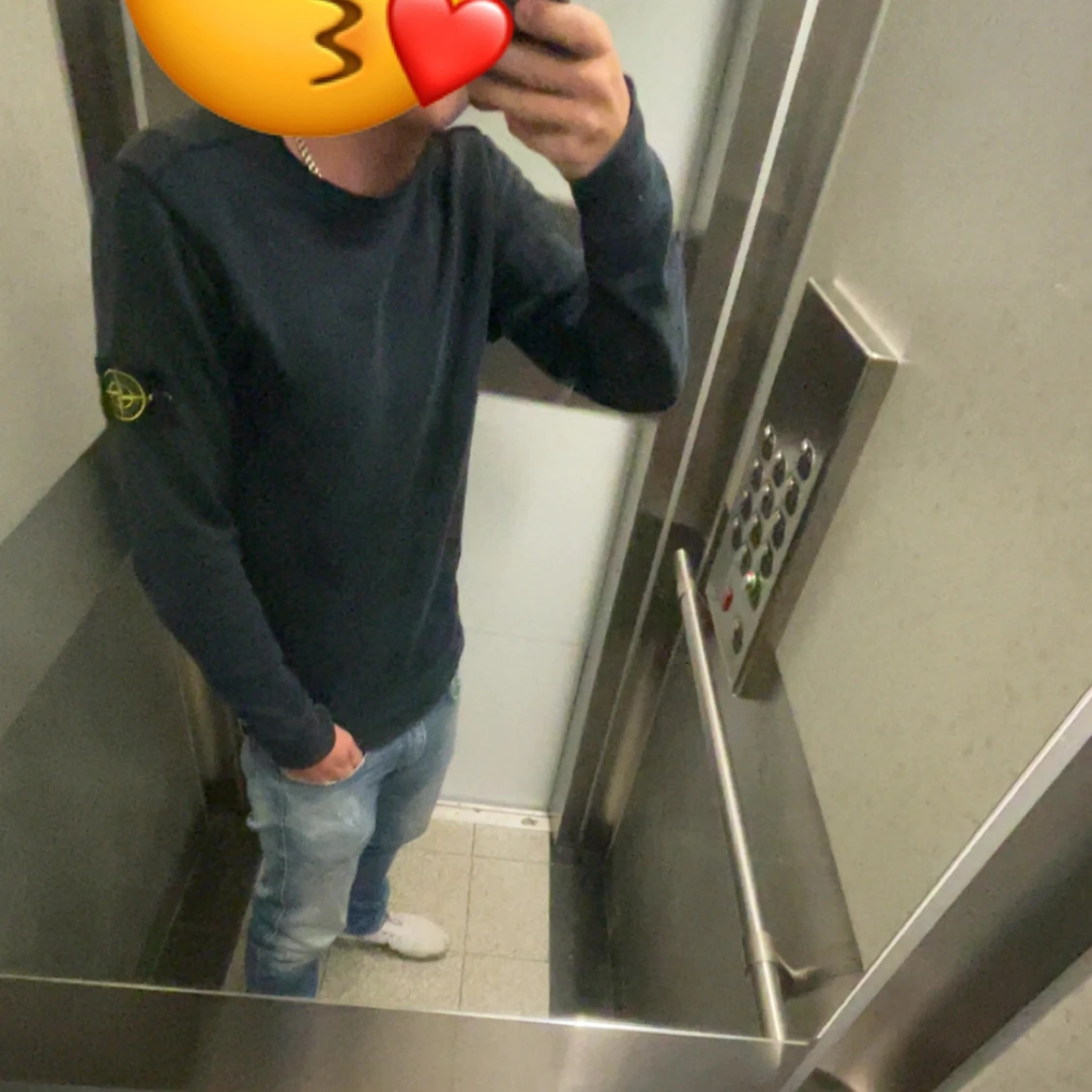 Mörkblå Stone Island sweatshirt - 4