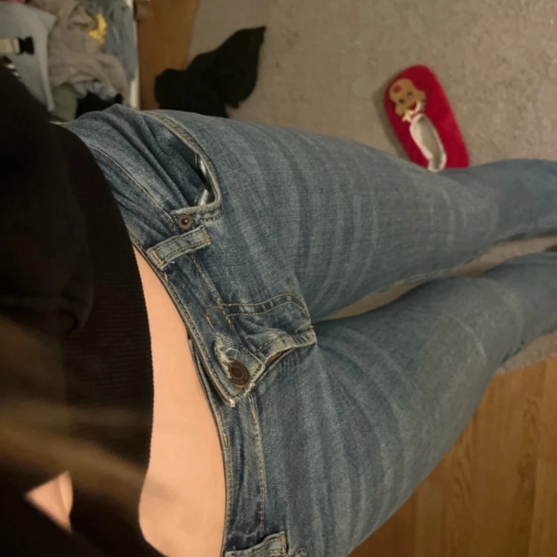 Blå Bootcut låg midja - 1