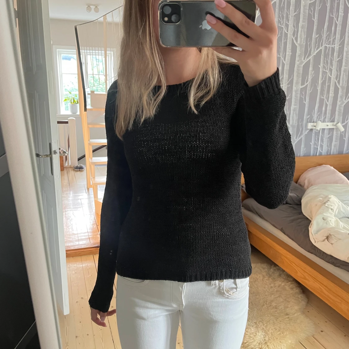 Svart stickad tröja Only