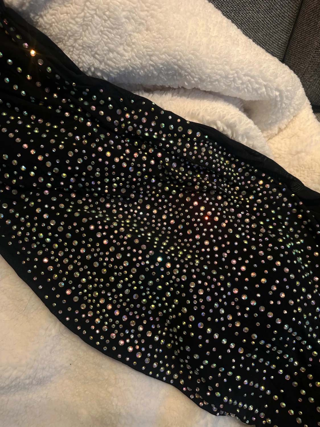 Svart långklänning med strass - 3