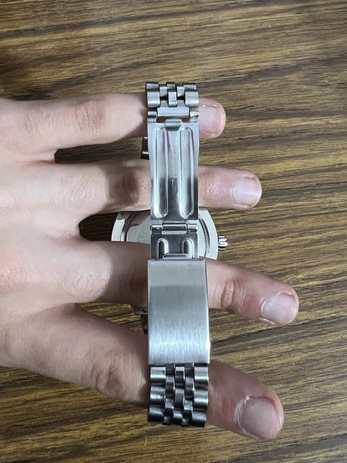 Silver clocka med blå urtavla - 3