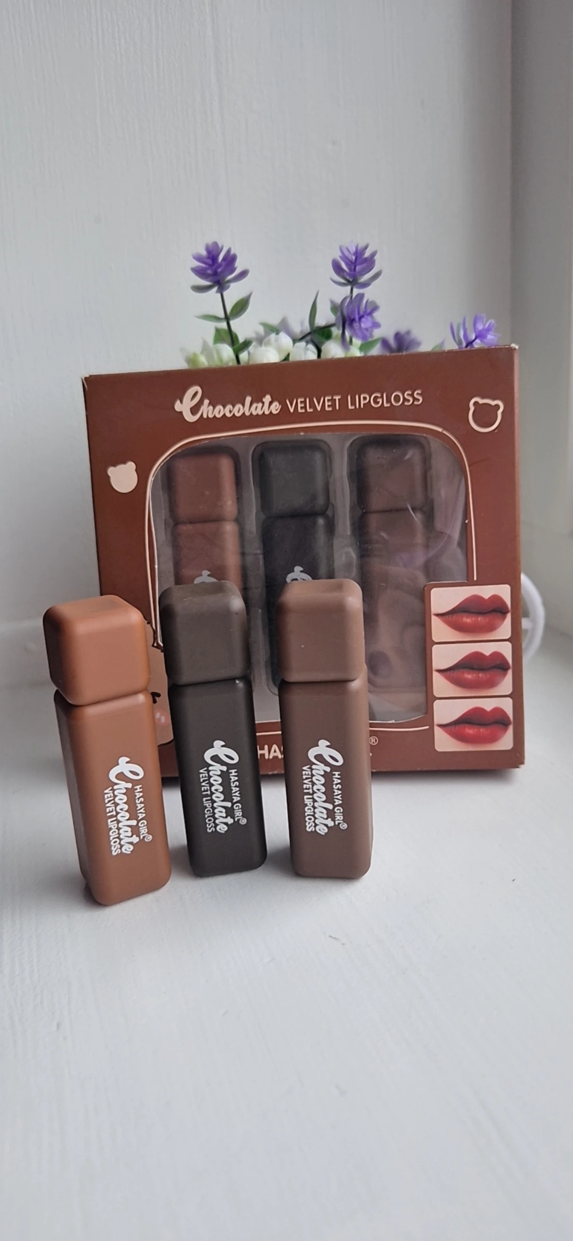 3 pcs Chocolate Velvet Lipgloss set - 1