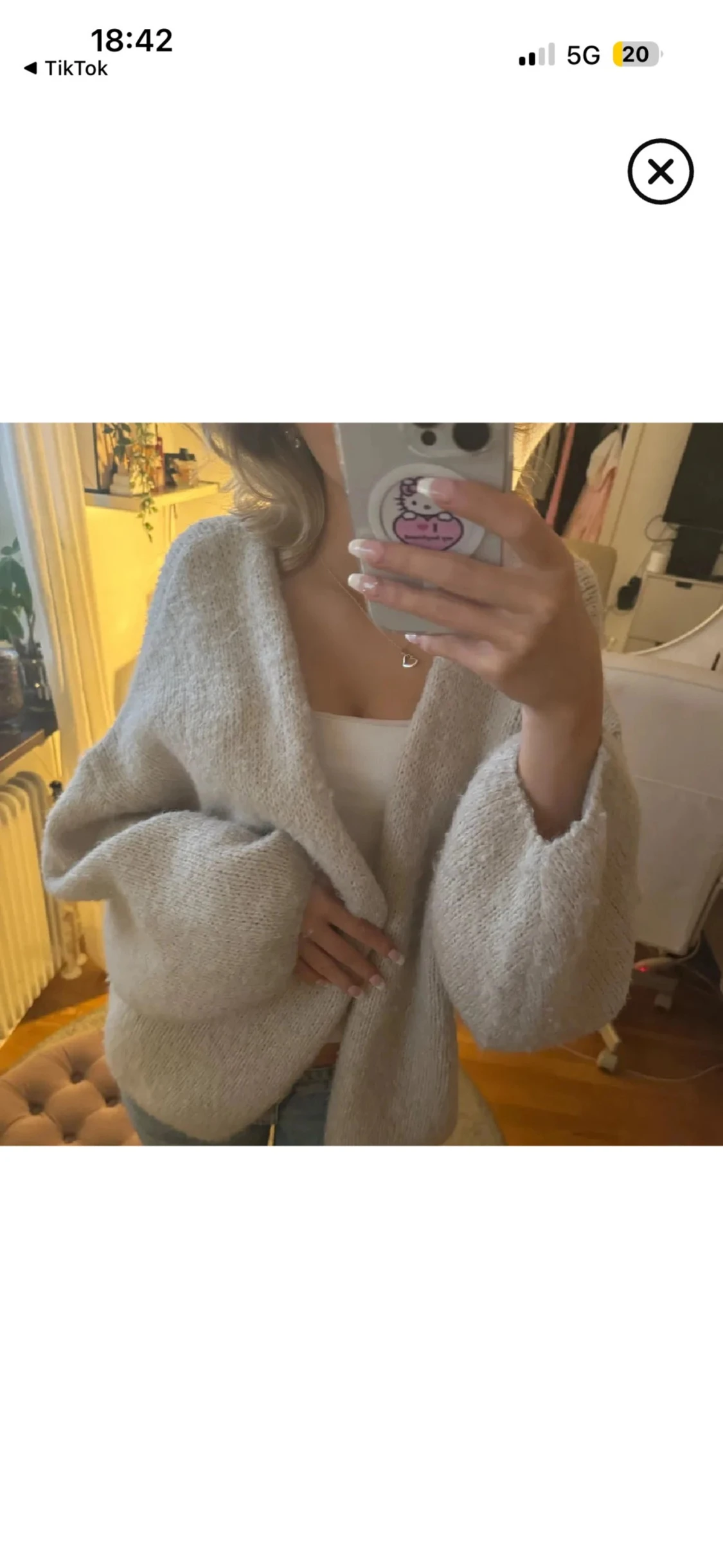 Beige fluffig kofta från H&M - 1