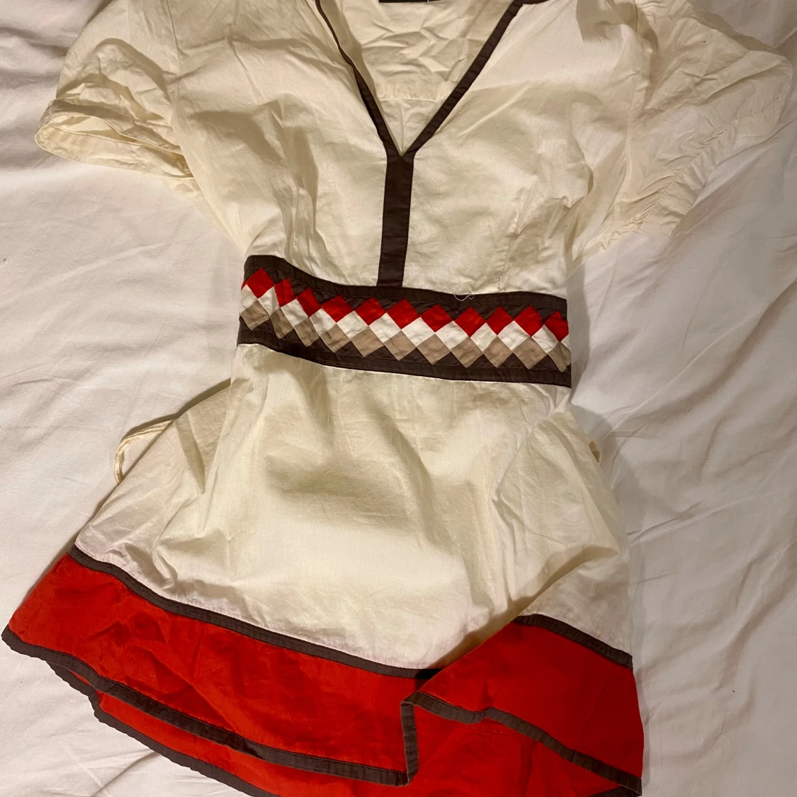 Babydoll blus med fint mönster - 1