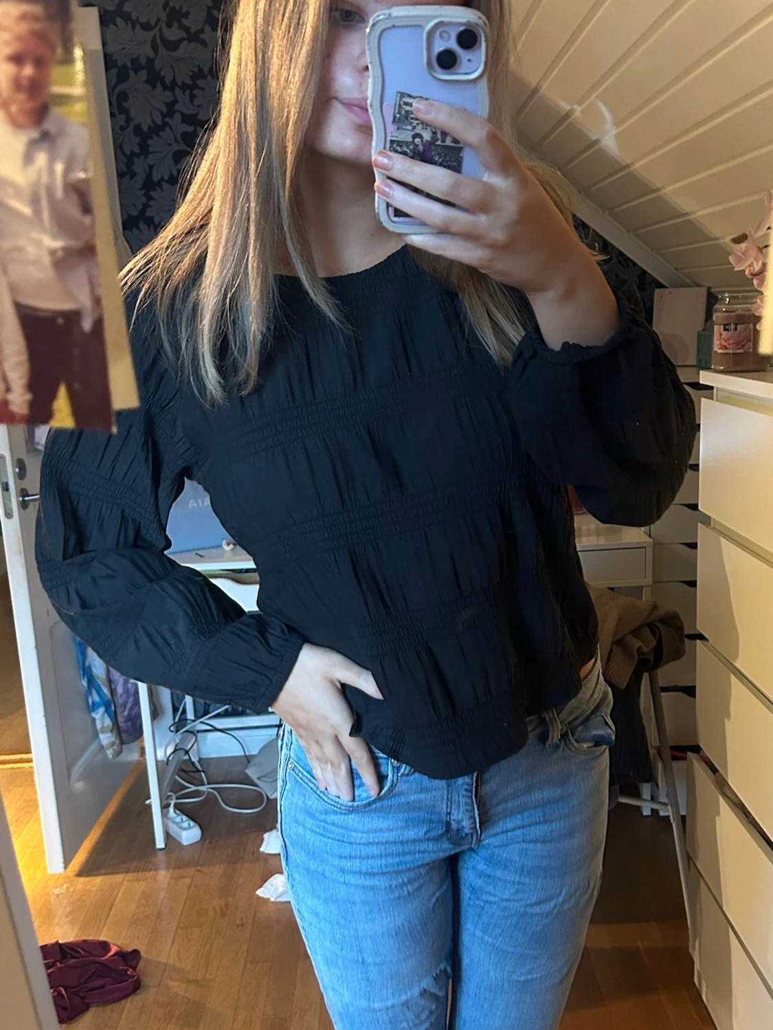 Svart långärmad topp - 1