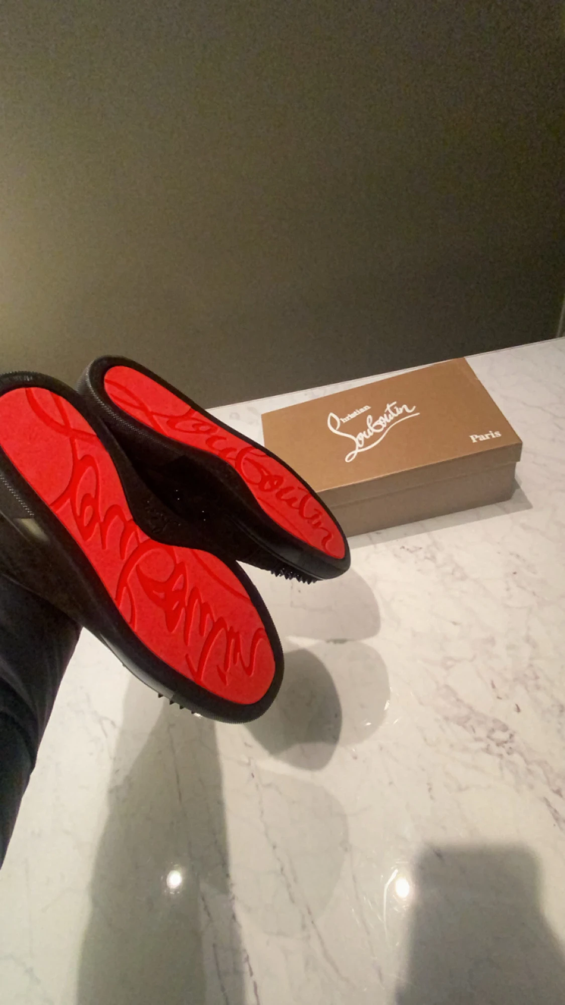 Christian Louboutin svarta sneakers med nitar - 3