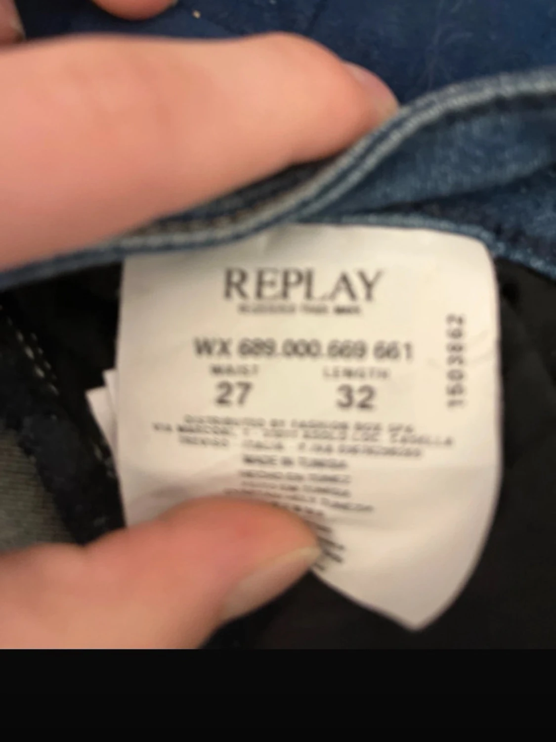 Replay blå skinny jeans strl 27/32 - 2