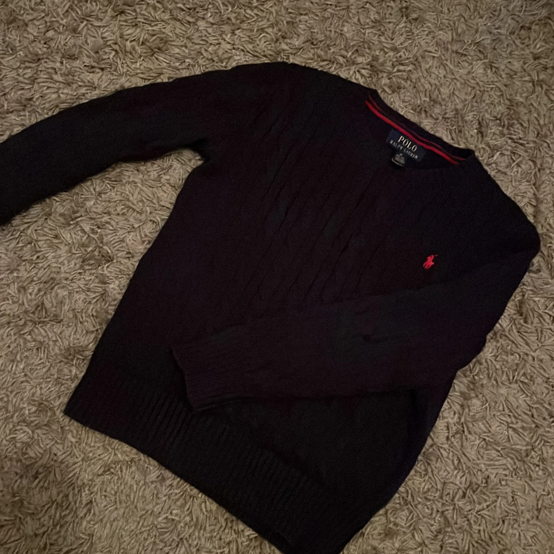 Mörkblå stickad tröja Polo Ralph Lauren - 1