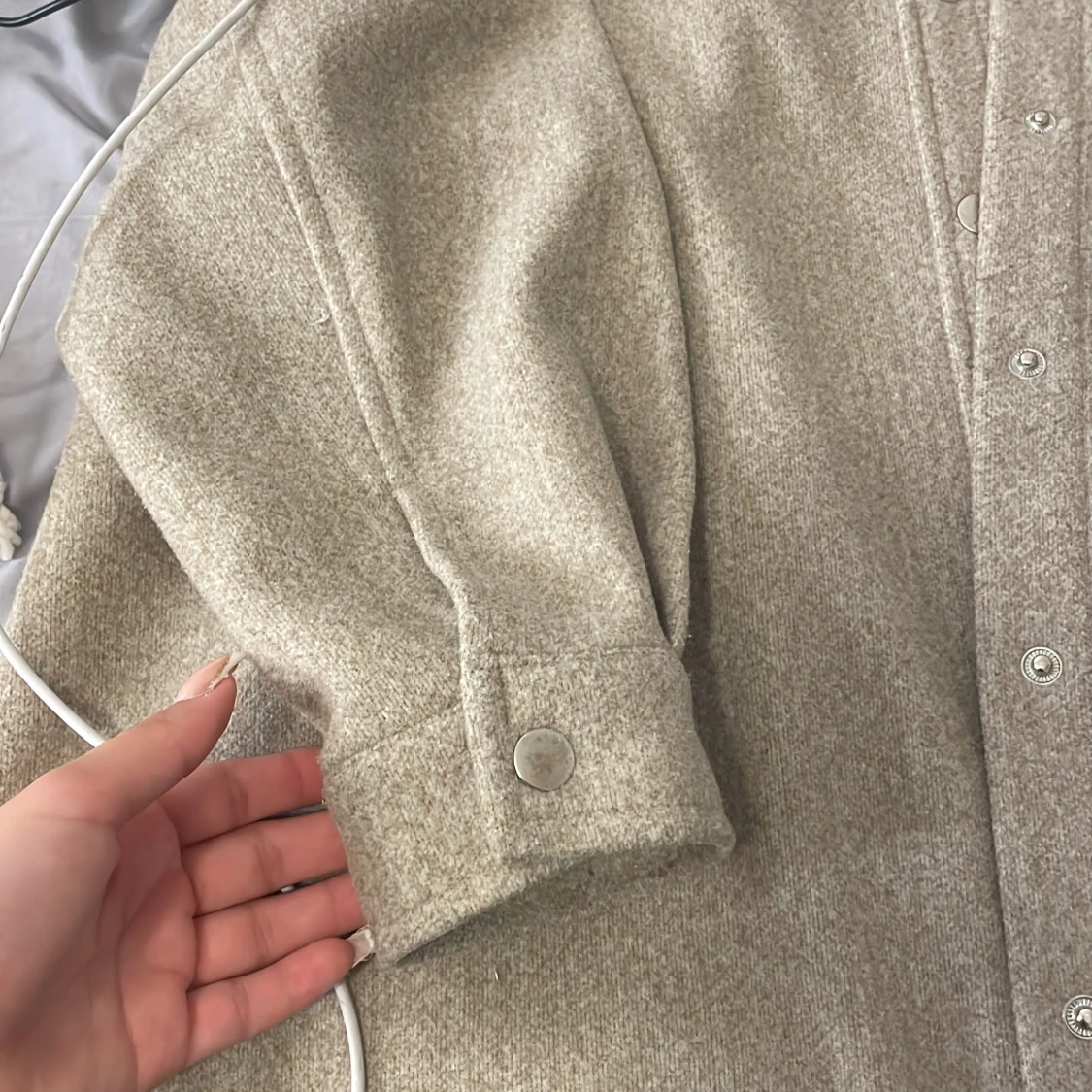 Beige overshirt jacka från ONLY - 4