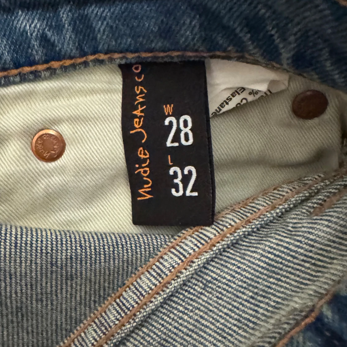 Blå Nudie Jeans 28/32 med raka ben - 3
