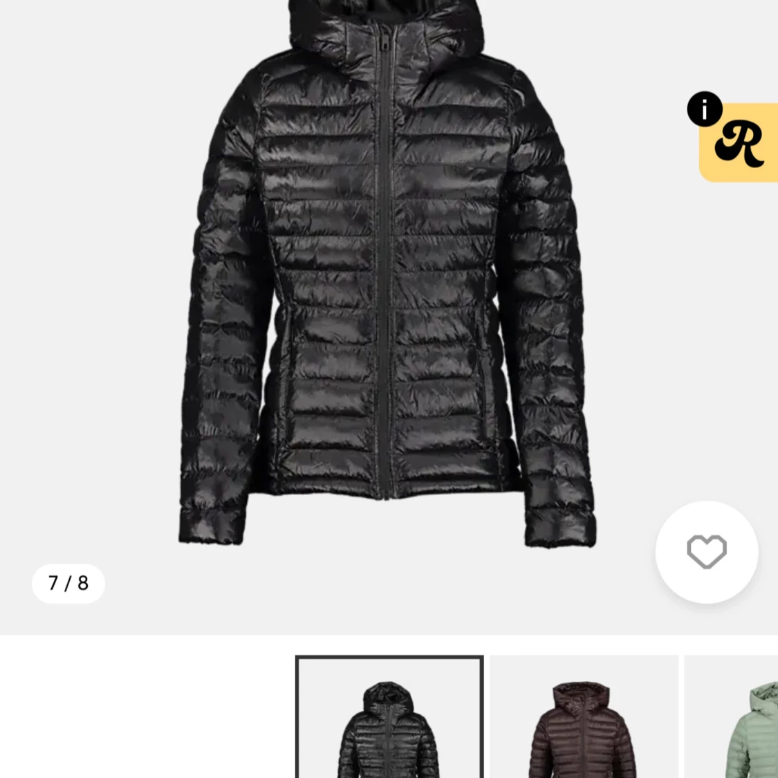 Svart pufferjacka med huva - 2