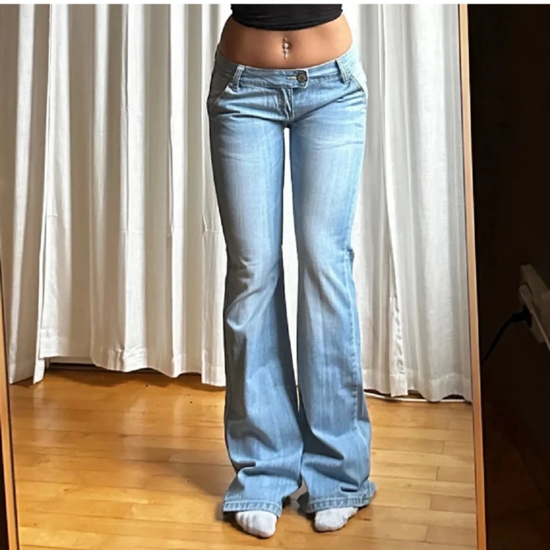 Vintage Bootcut ljusblå jeans