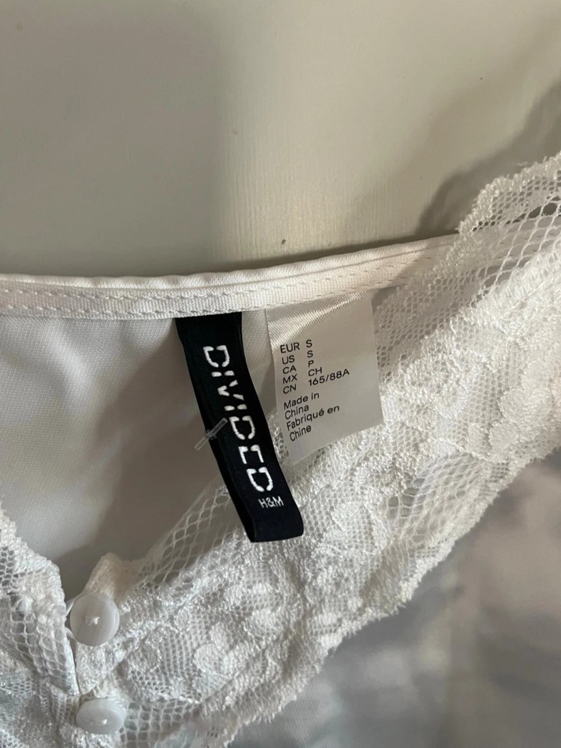 Vit spetsdetaljerad linnetopp H&M - 1