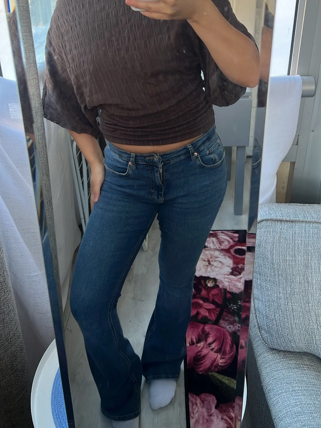 Blå bootcut jeans  - 1