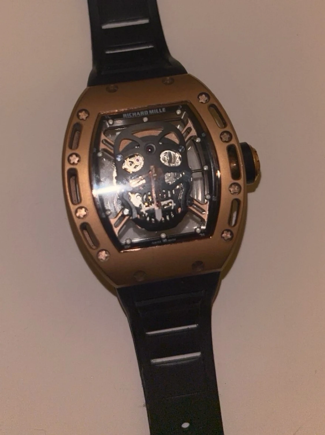 Richard Mille klocka med svart gummiband