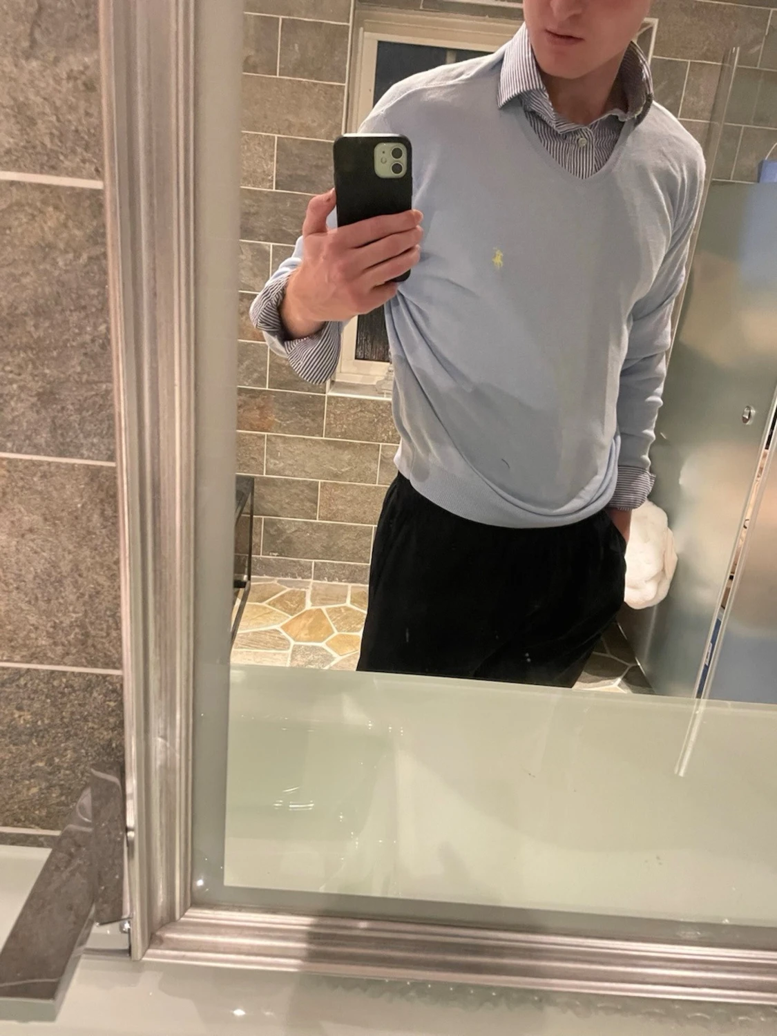 Ljusblå stickad tröja från Ralph Lauren