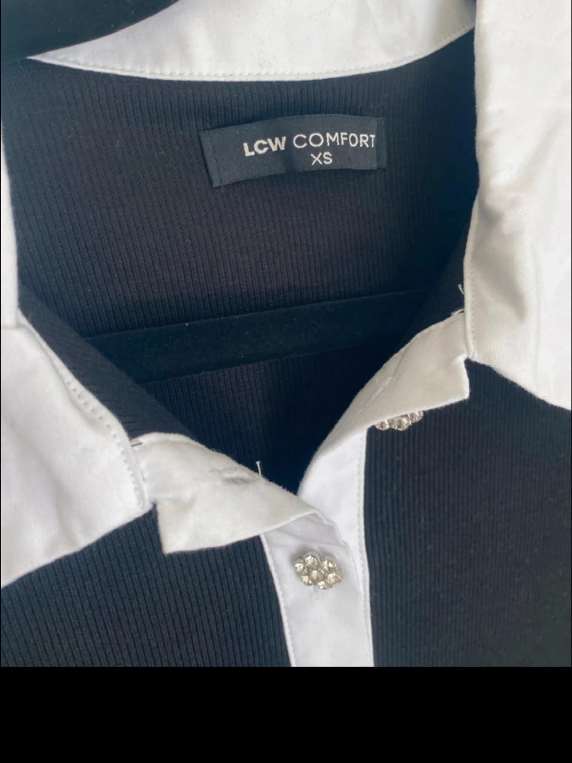 Svart kortklänning med vit krage LCW Comfort - 3