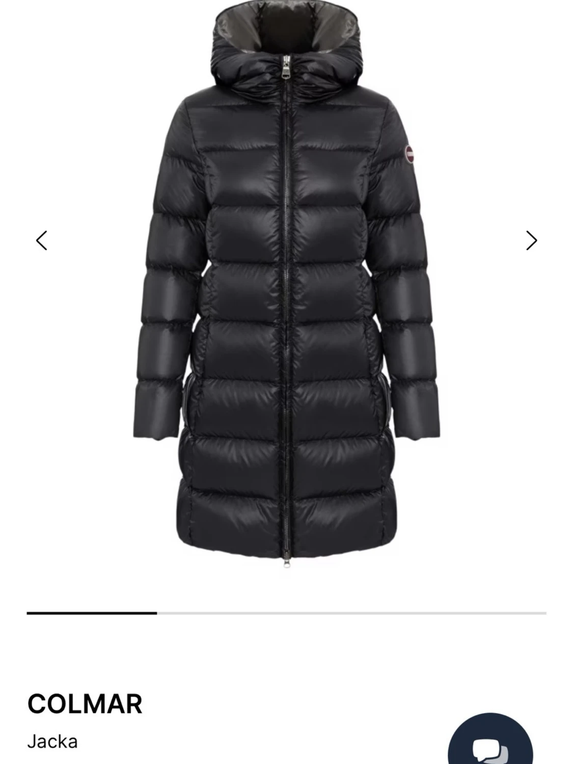 Svart lång pufferjacka från Colmar