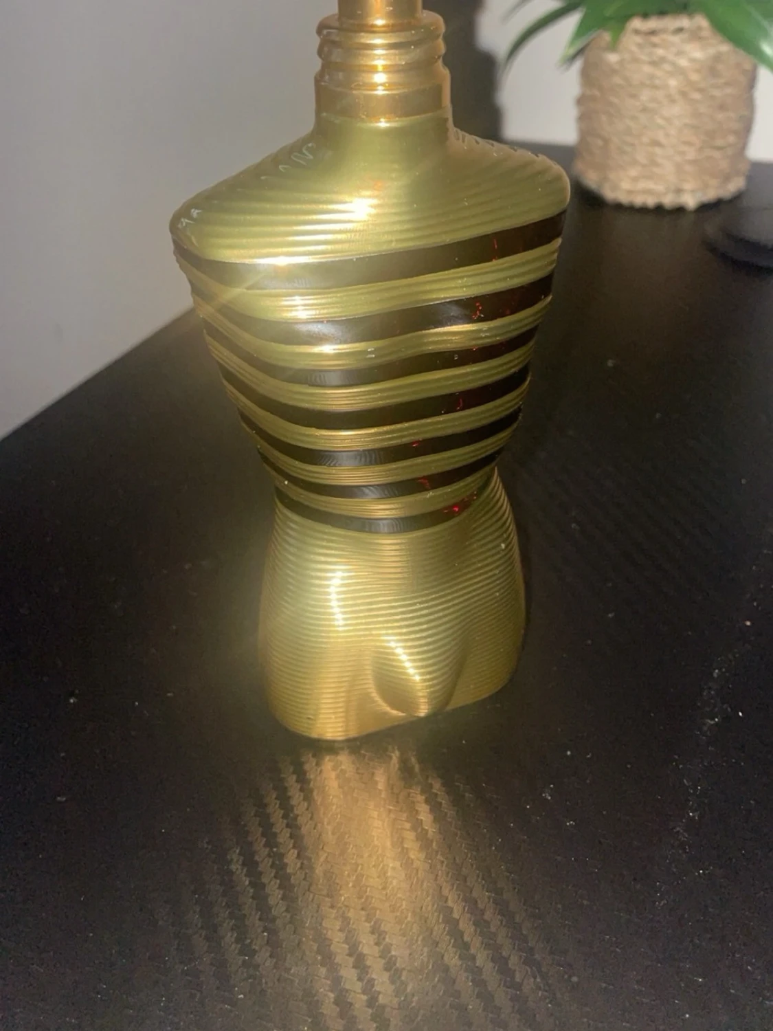 Gul randig parfymflaska torsoform - 1