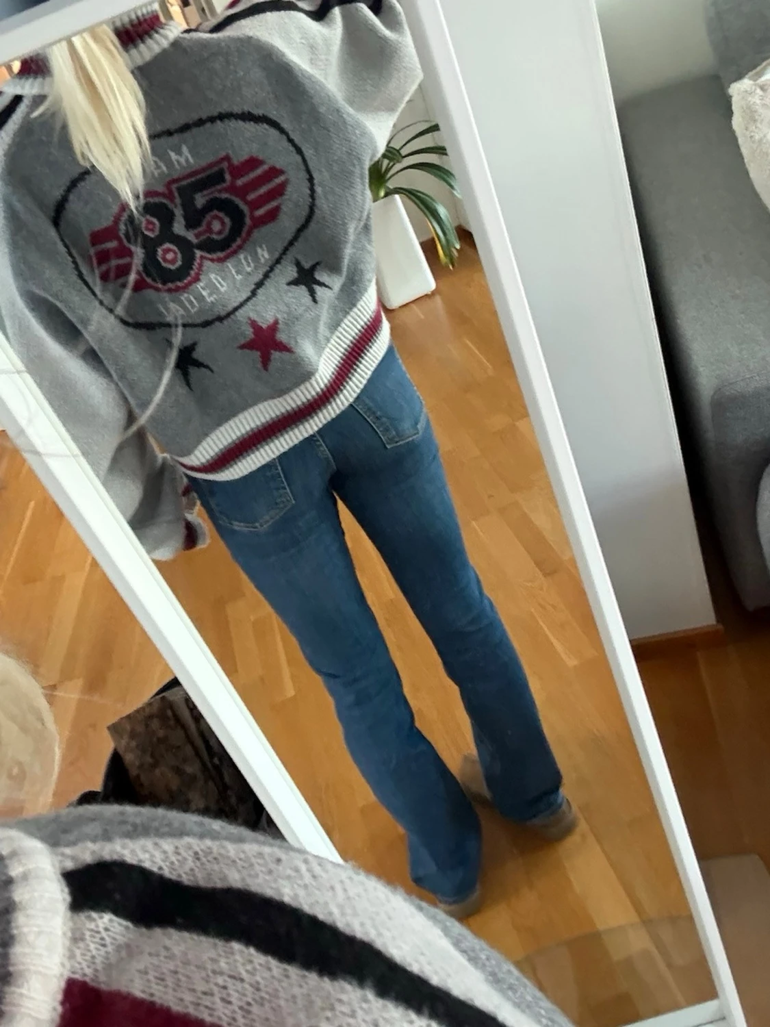 Blå bootcut jeans - 1