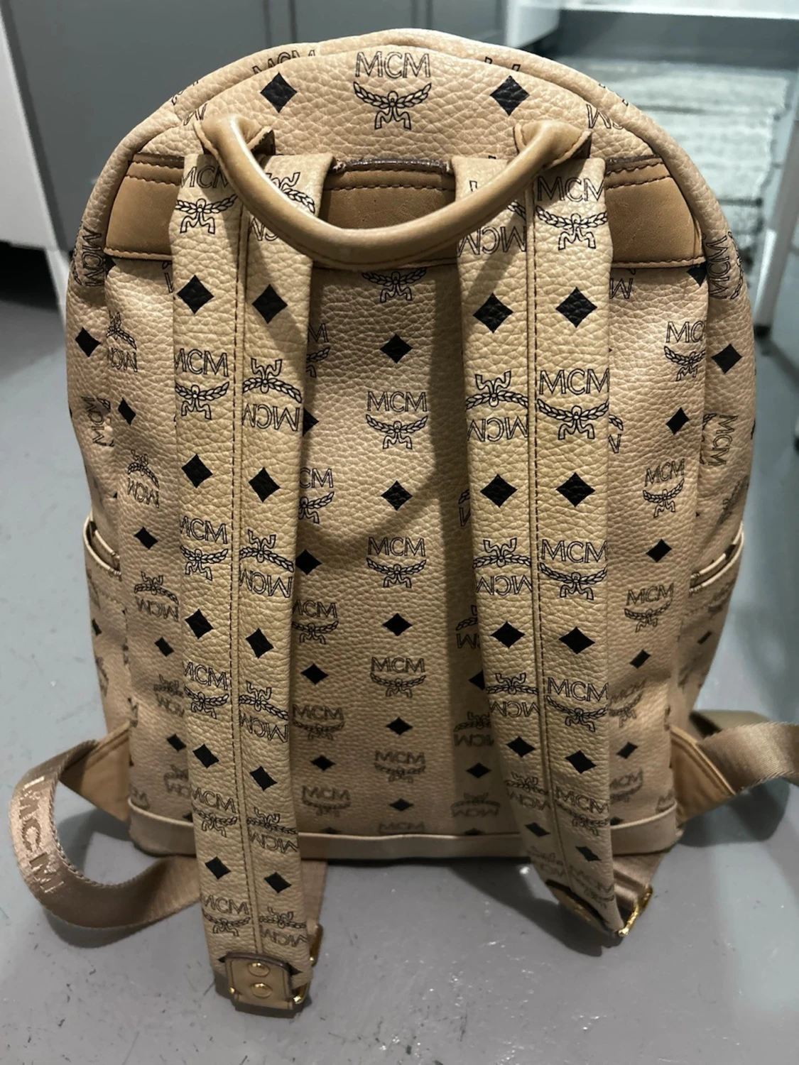 Mcm ryggsäck beige M - 3