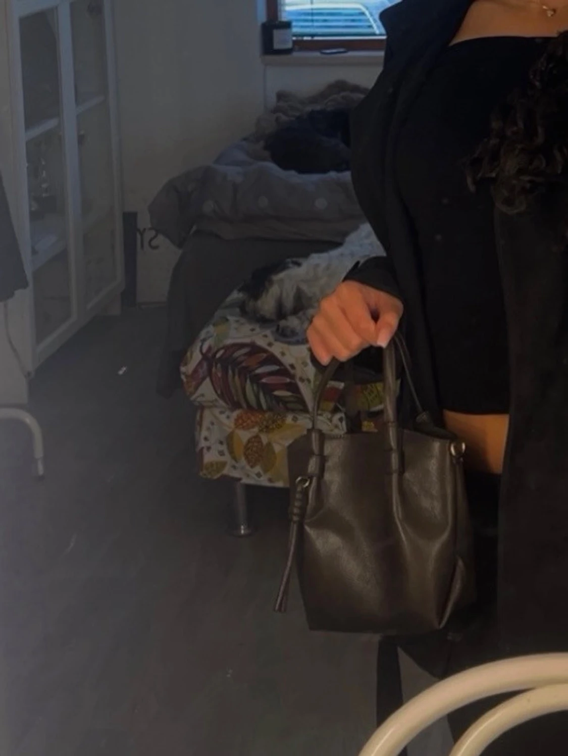 Mörkbrun bucket handväska  - 1