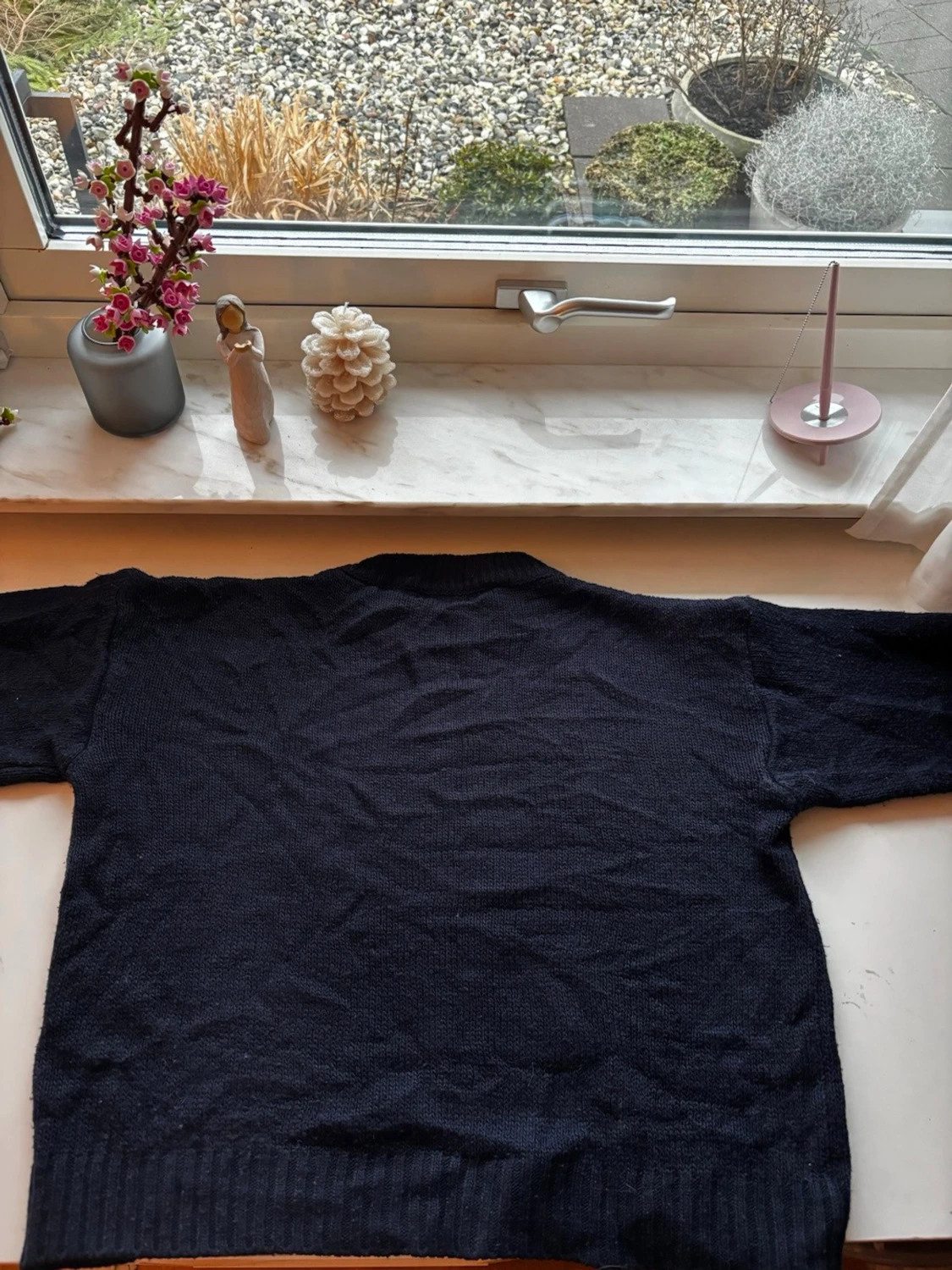 Mörkblå tjocktröja med USA flagga - 1