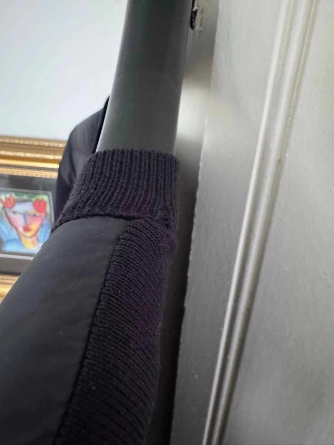 Mörkblå quiltad cardigan jacka Moncler - 4