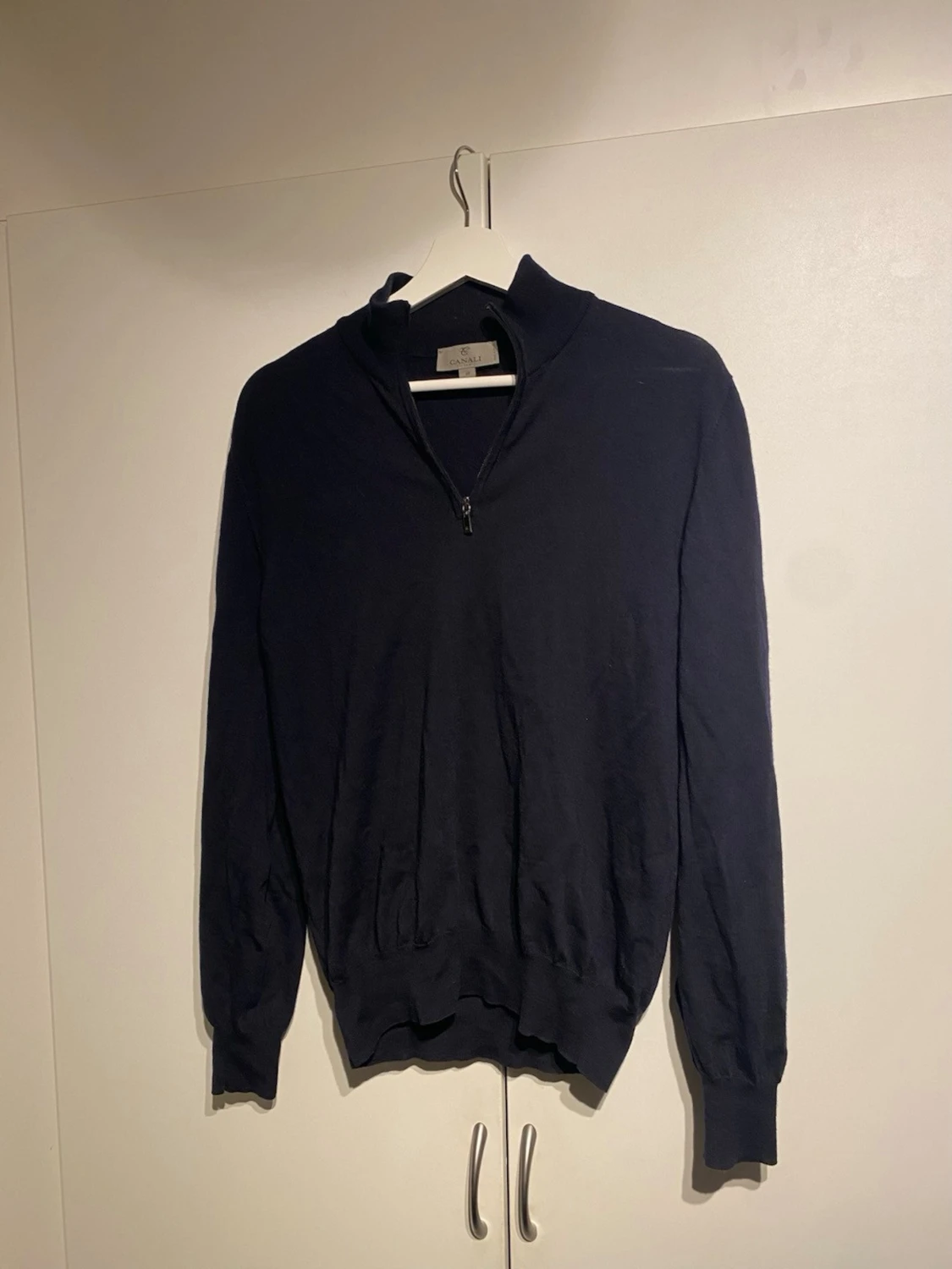 Mörkblå half zip tröja från Canali - 4