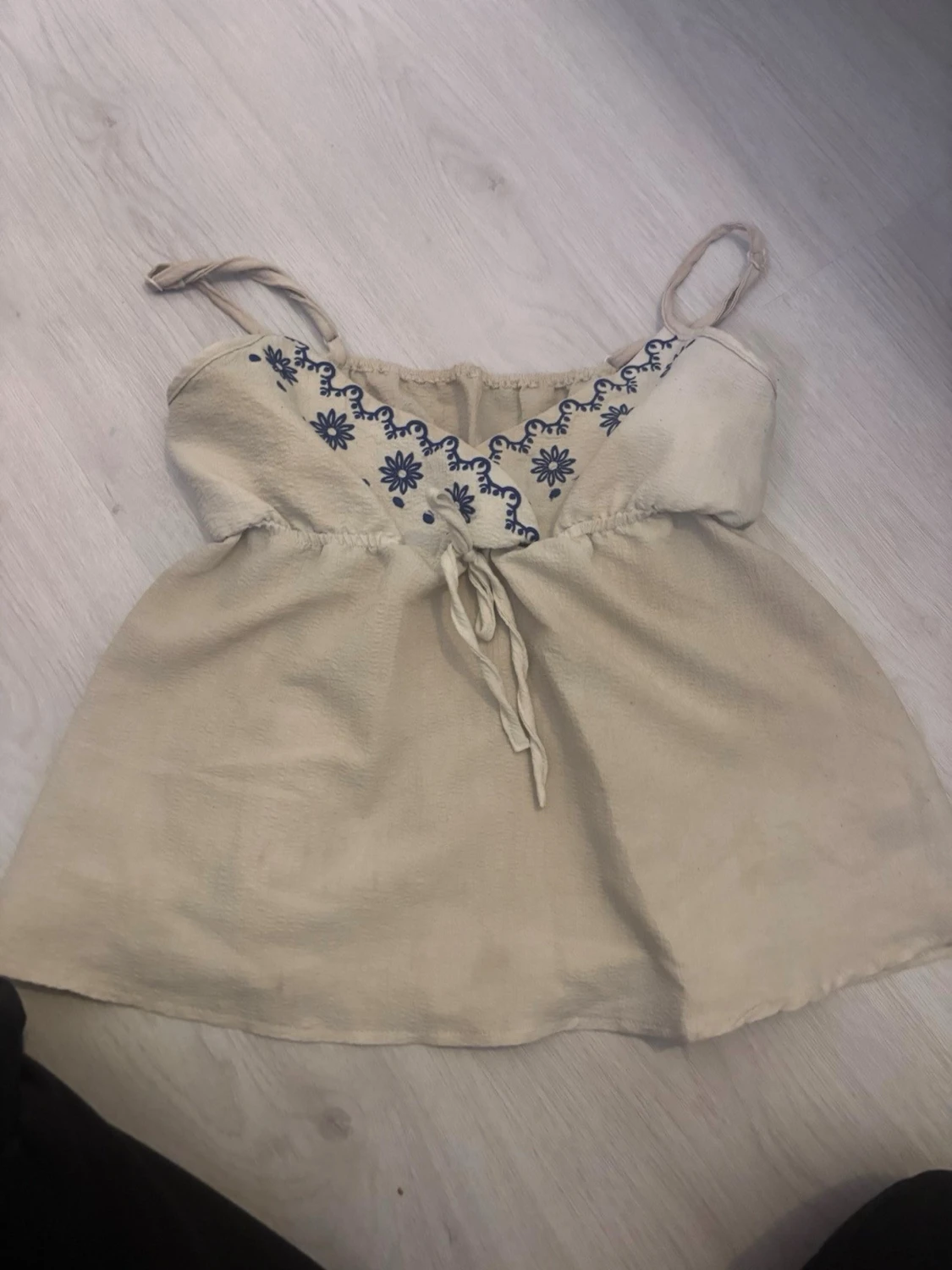 Beige broderad linnetopp från SHEIN