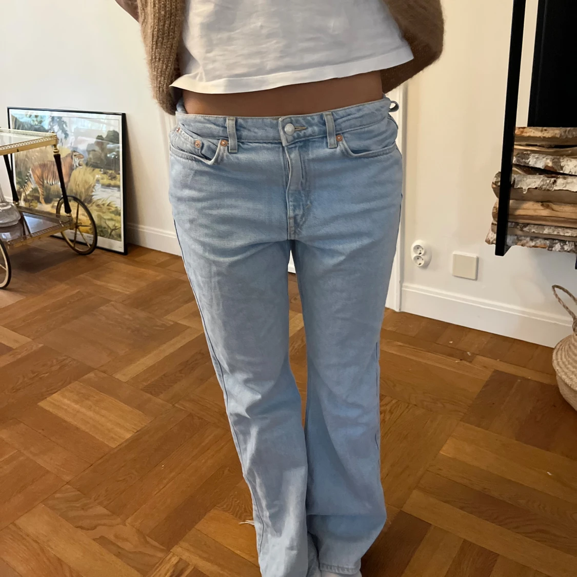 Ljusblå bootcut jeans  - 2