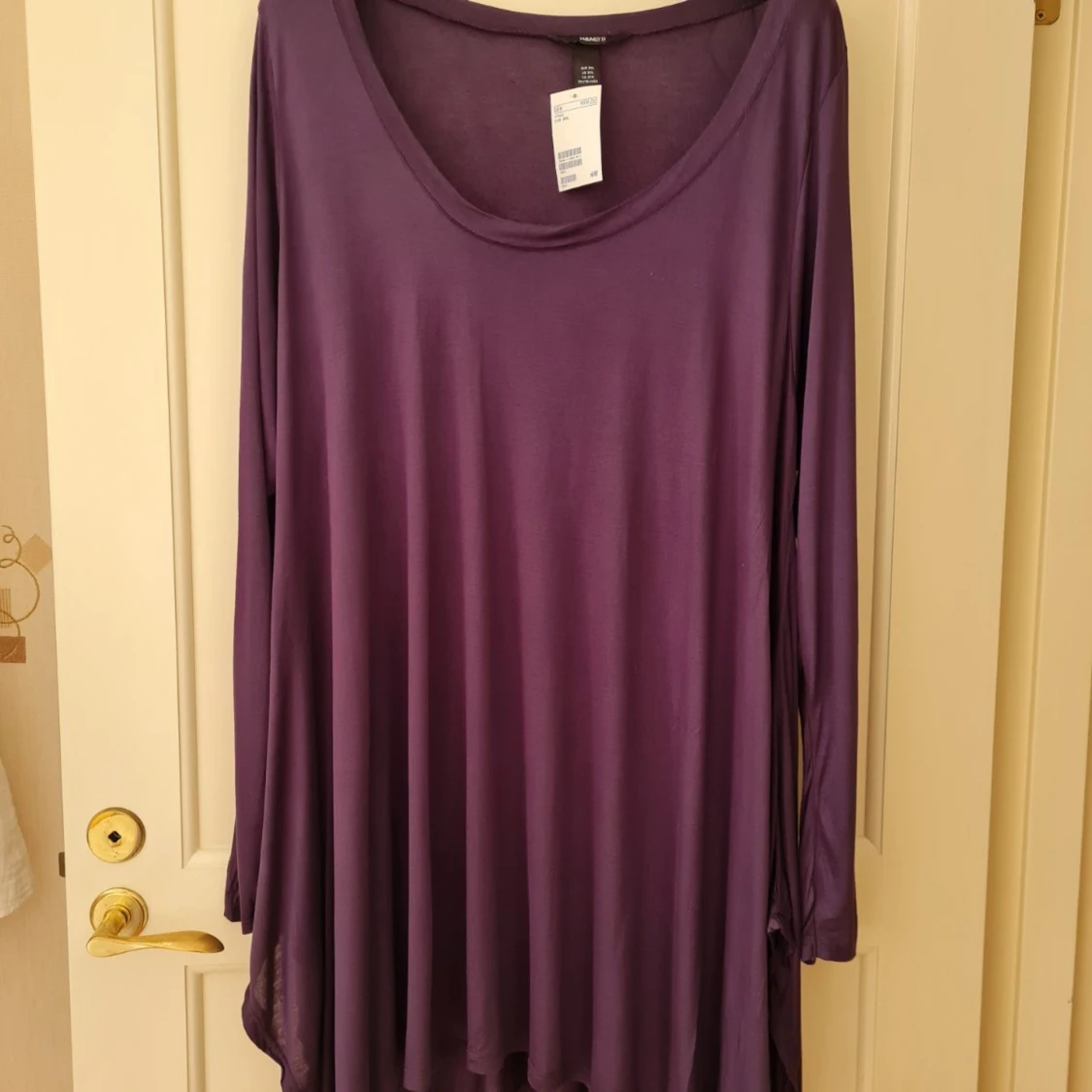 Lila långärmad tunika från H&M strl 3XL